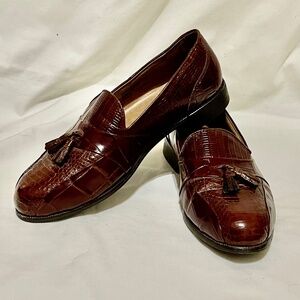 Stacy Adams Snake Skin Tassle Slip On Loafer 9.5W